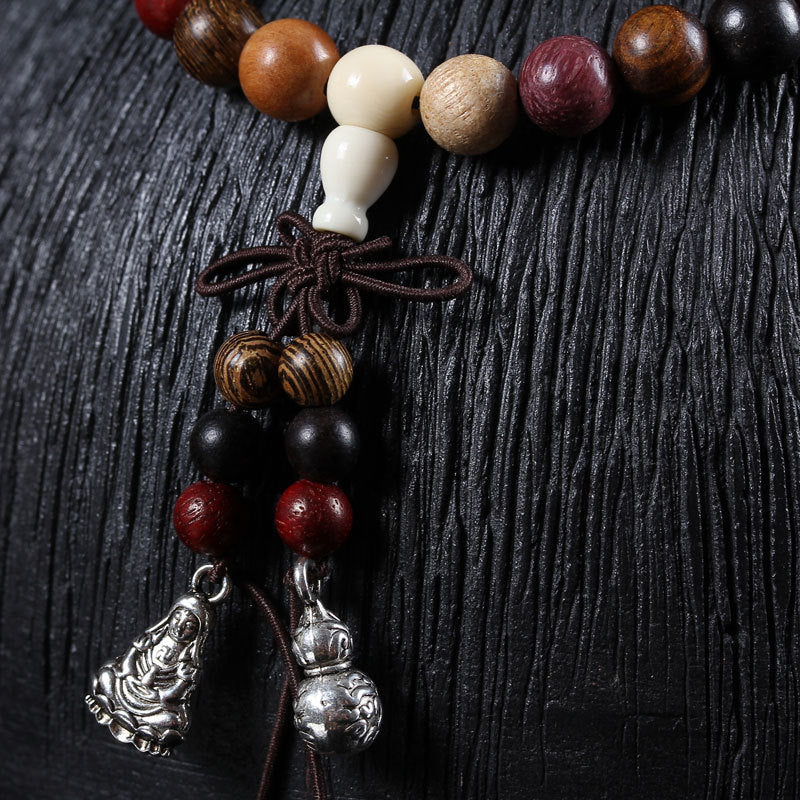 Women's Wooden Beaded Beads Rosary Rosewood Door Frame Yellow Pear Bracelets