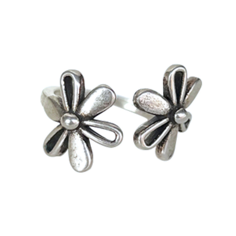 Women's Lan Smiley Personality Niello Simple Versatile Opening Ring