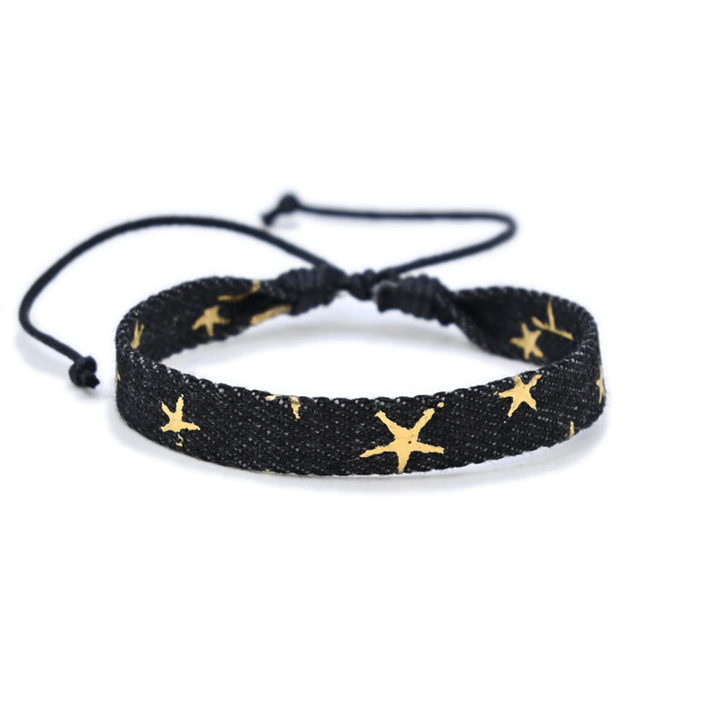 Gold Wax Rope Adjustable Ribbon Carrying Bracelet