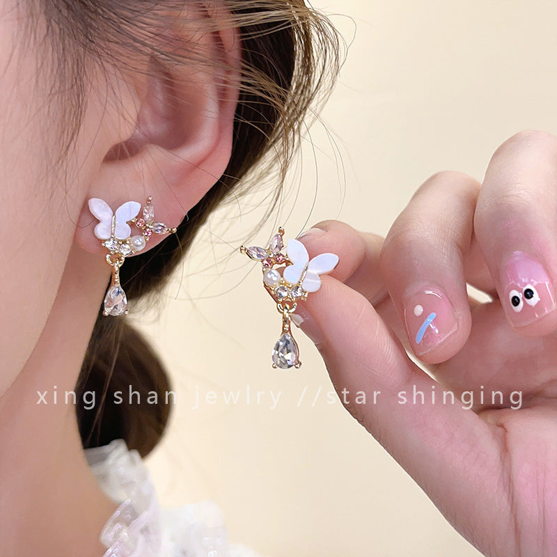 Mosquito Coil No Pierced High-grade Sense Pearl Vintage Flower Ear Clip