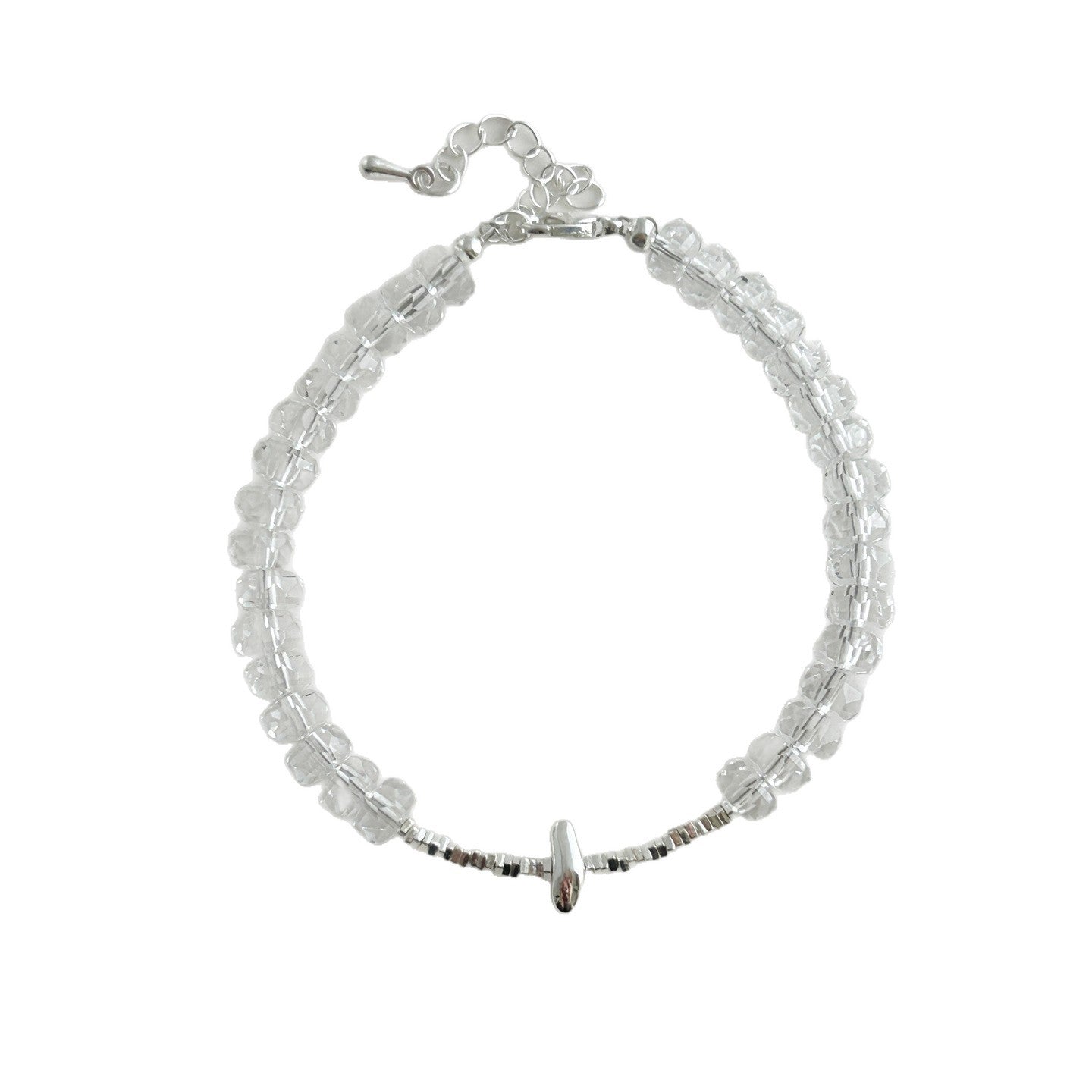 Pieces Of Sier White Crystal Fashion Simple Design Versatile Light Bracelet