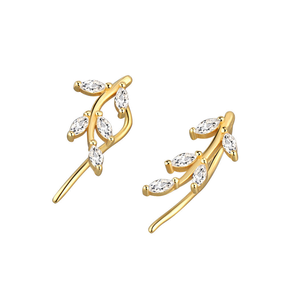 Boucles d'oreilles capricieuses pour femmes, branches simples, os d'oreille