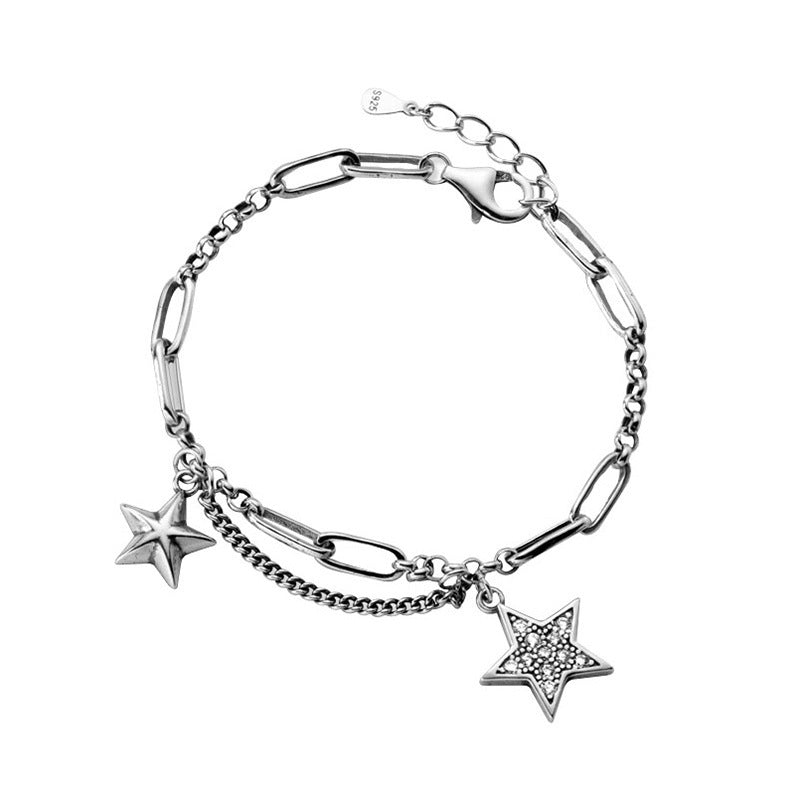 Women's Sterling Sier Design Hip Hop Cold Bracelets