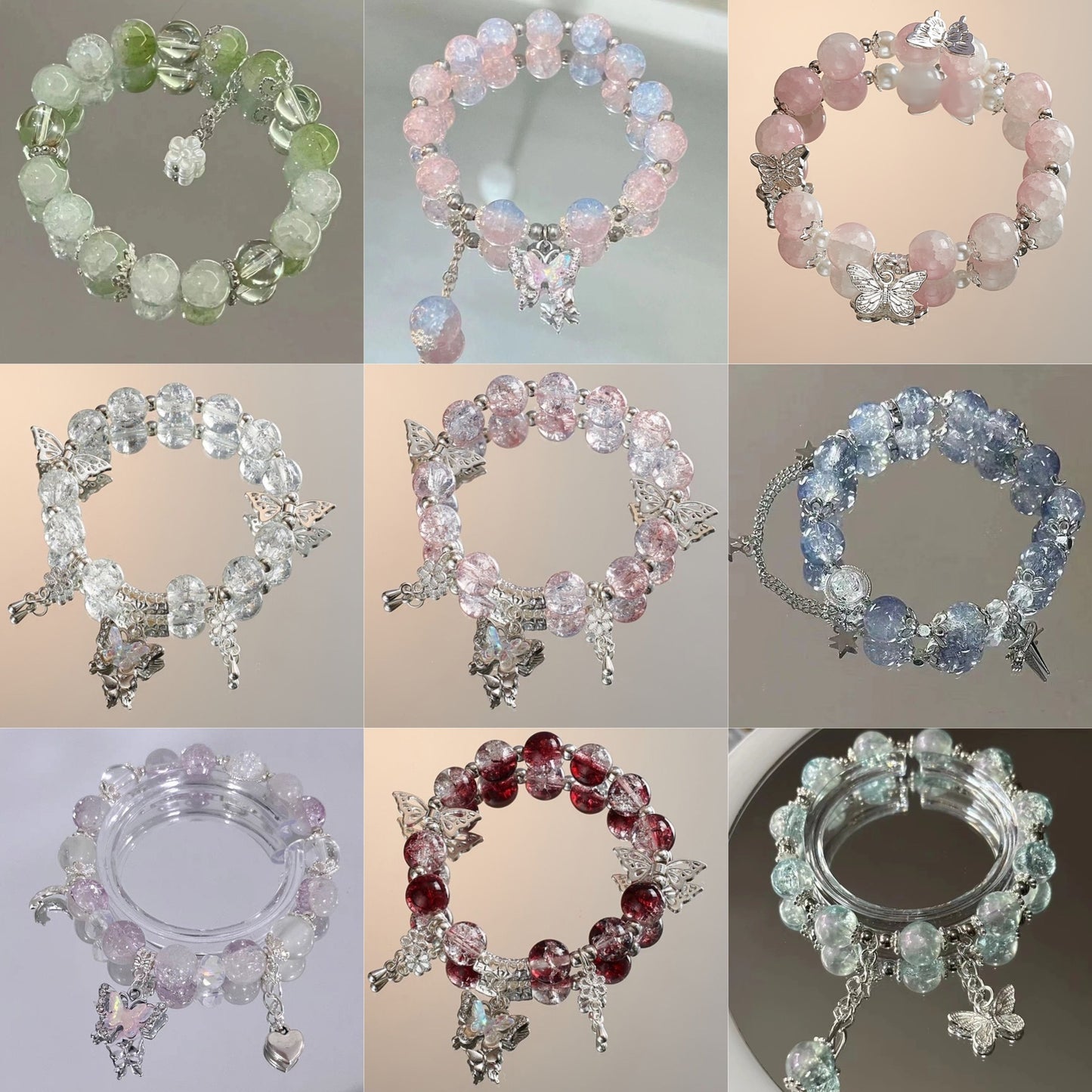 Sweet Butterfly Beaded Design Female Gift Bracelets