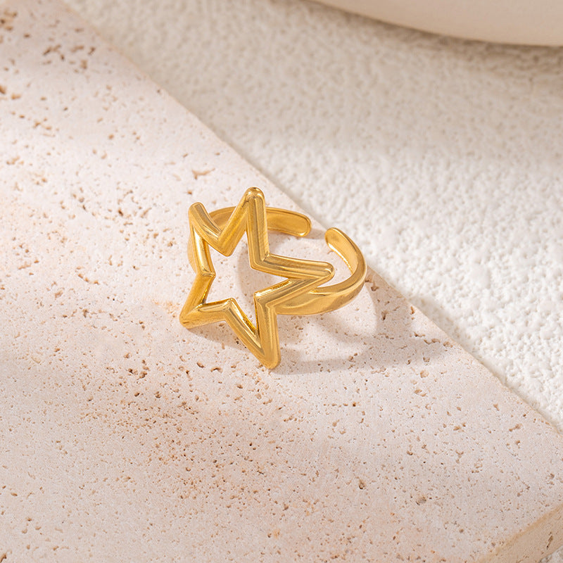 Fashionable Elegant Stainless Steel Leaf Female Style Hip Ring