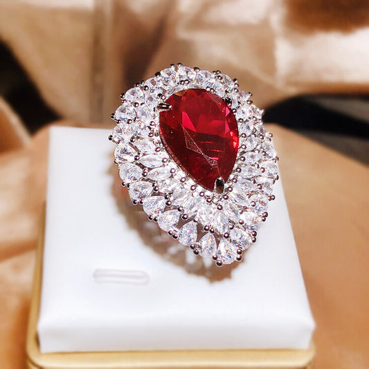 Elegant And Pigeon Blood Red Designer Model Diamond Rings