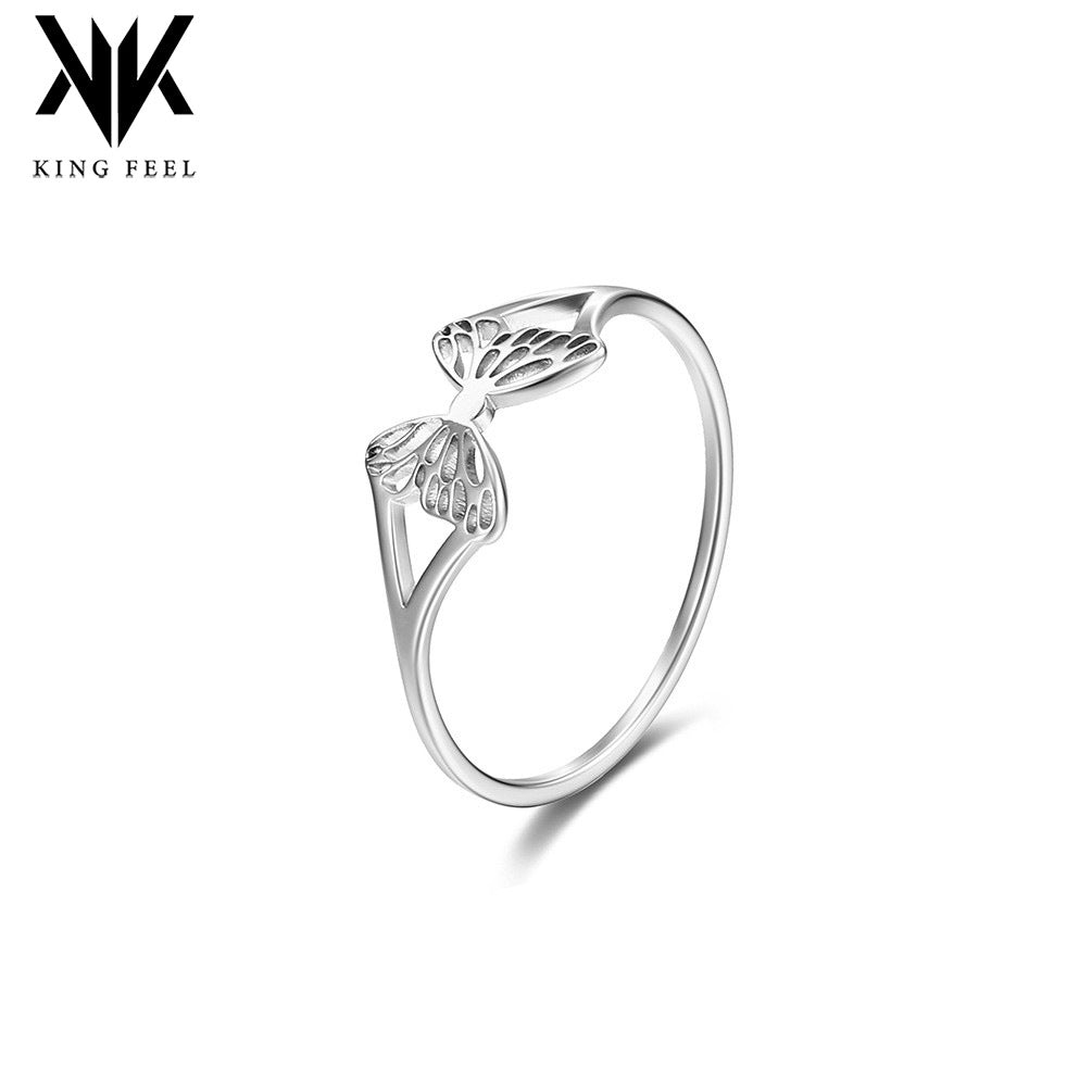 Women's Titanium Steel Hollow Butterfly For Little Finger Hand Ring