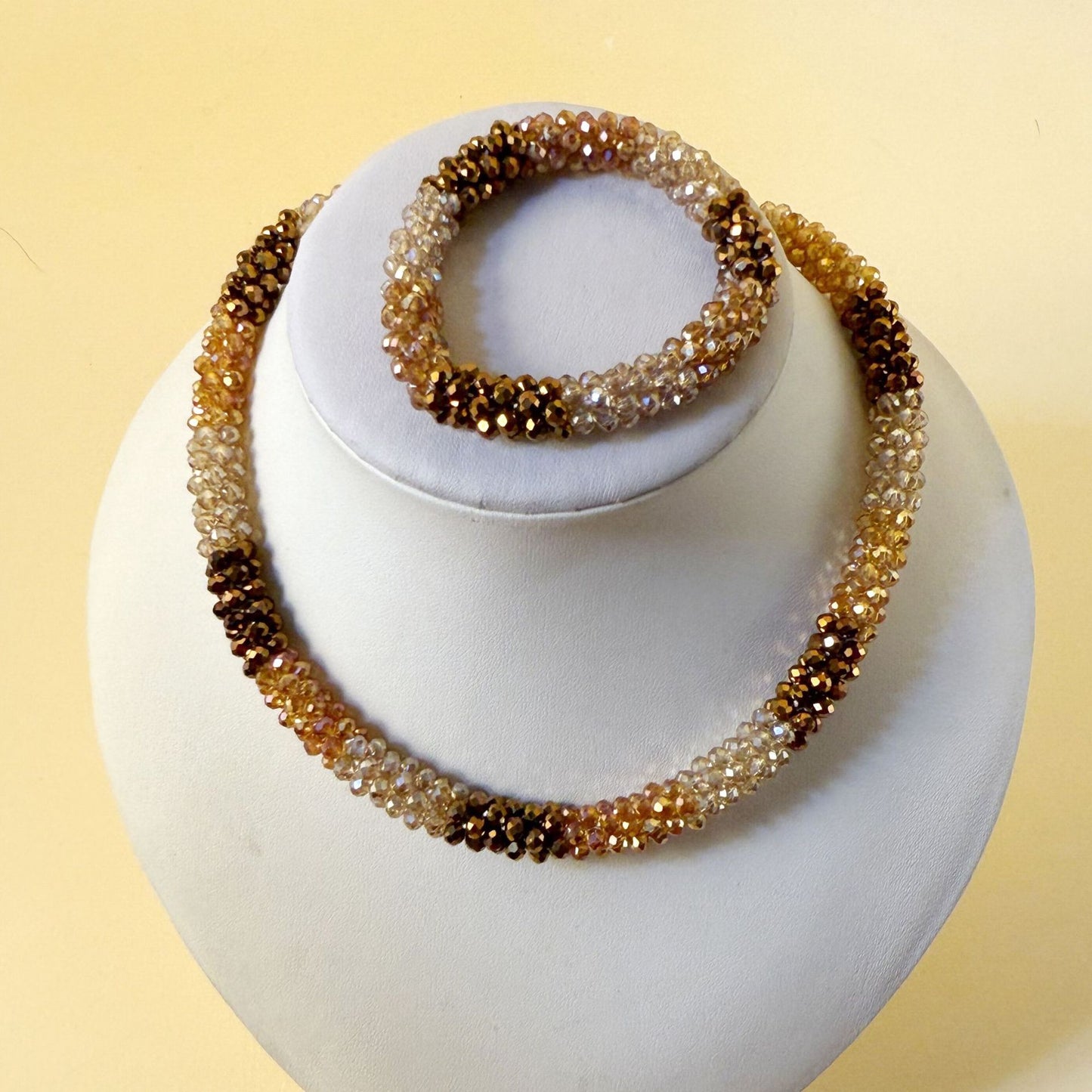 Colorful Crystal Suit Hand-woven Beads Fashion Jewelry Set