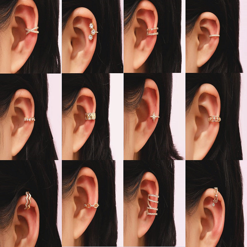 No Pierced Female Elegant Personality Diamond Simple Ear Clip