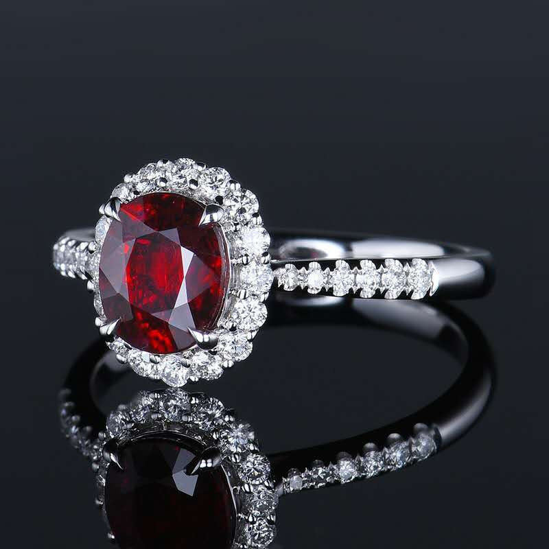 Women's Ruby Simulation Red Corundum Tourmaline Color Rings