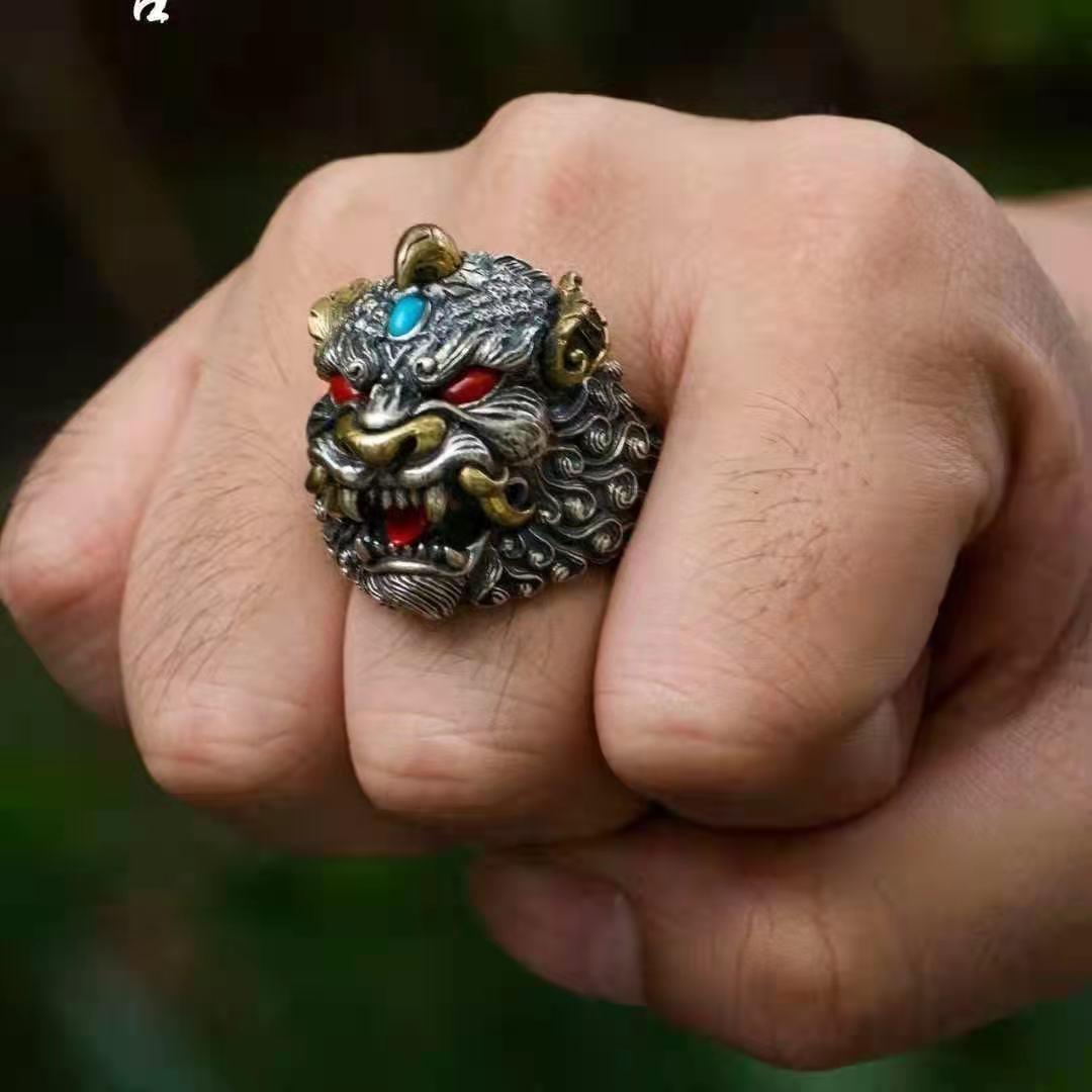 Women's & Men's Handmade Carving Vintage Lucky Gift Open-end Ring