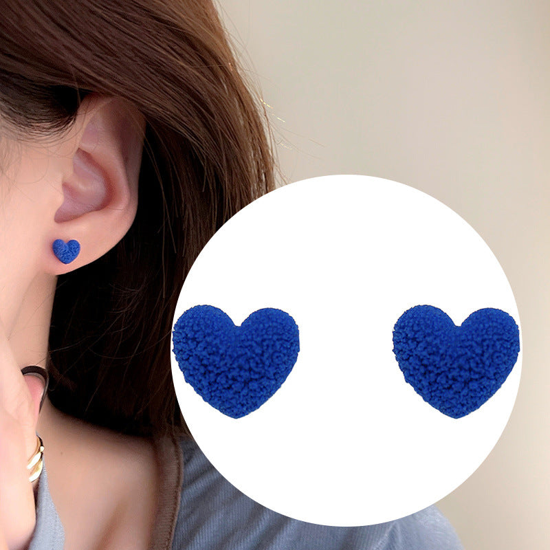 Klein Blue Ear Niche Loving Heart In Sterling Ohrringe