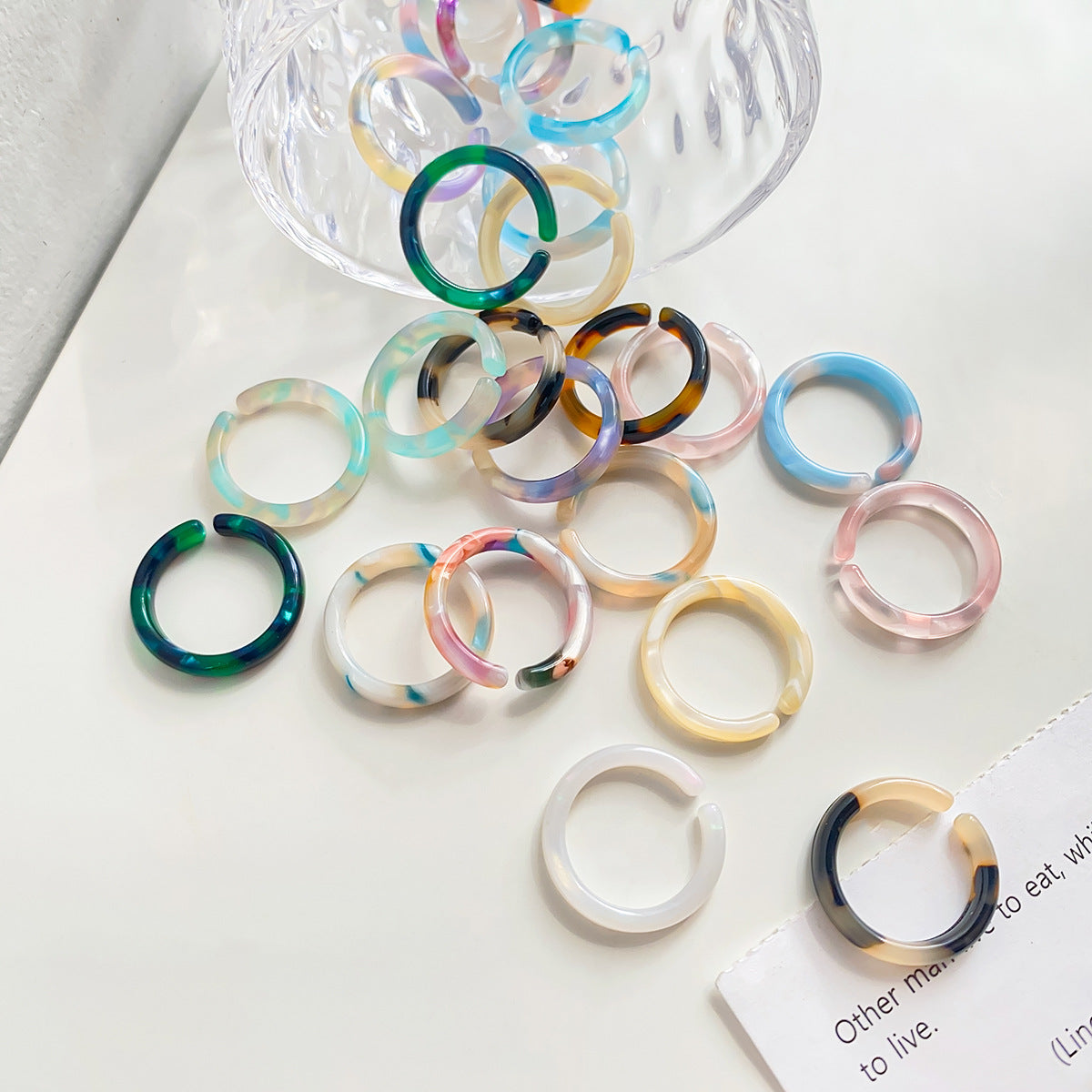 Women's Color Acetate Fashion Accessories Simple Retro Rings