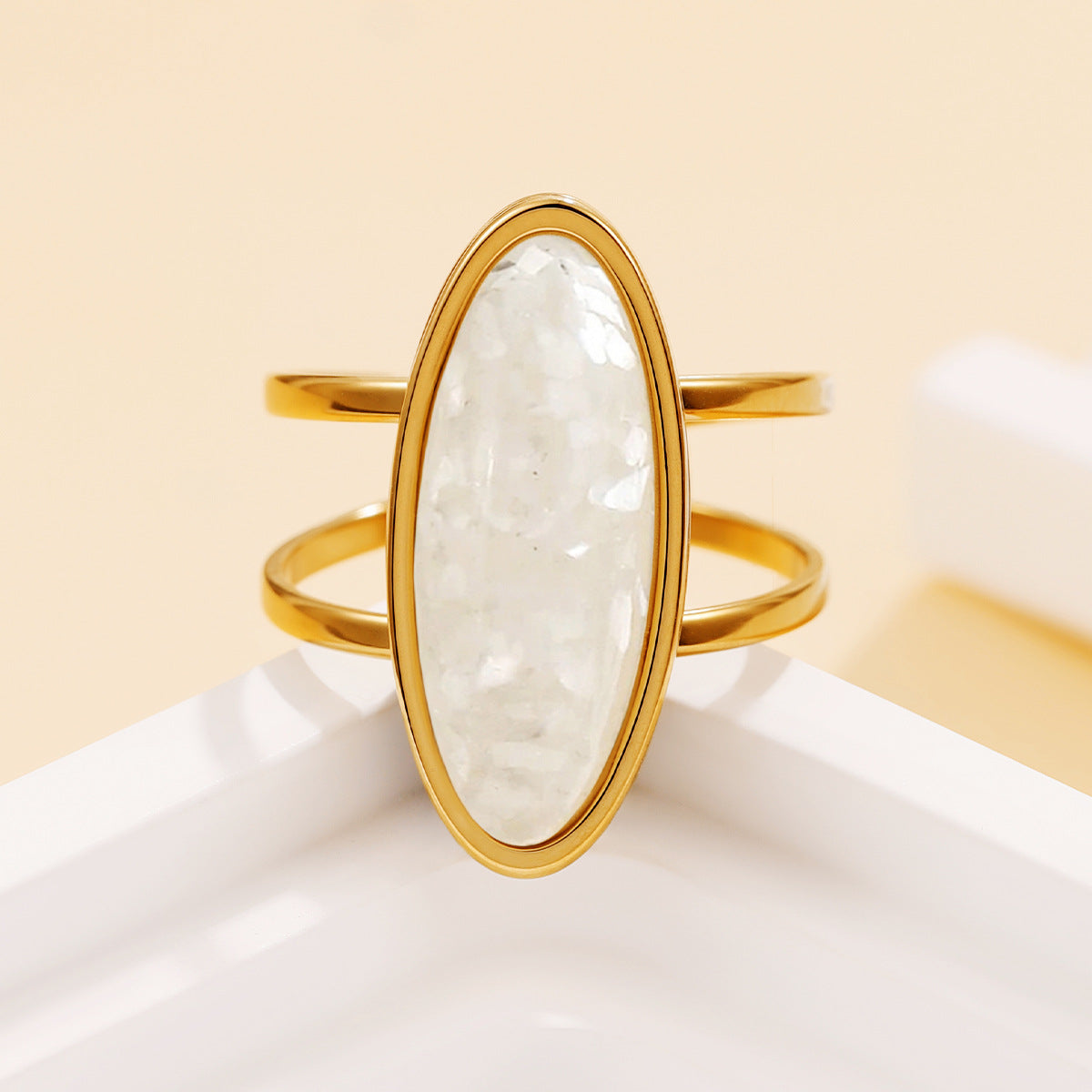 Steel Personality Retro Geometric Gemstone Multiple Colors Rings