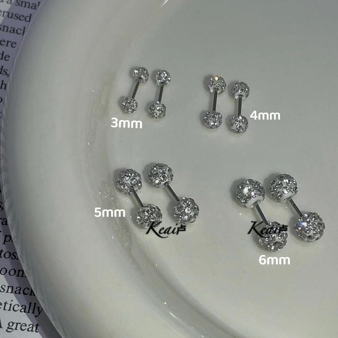 Women's Sier For Ear Bone Niche High Sense Zircon Pin Earrings