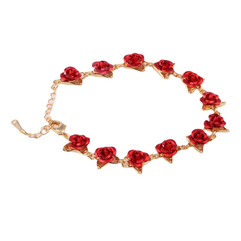 Women's Korean Style Simple Gold-plated Jewelry Rose Bracelets