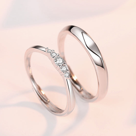 Sterling Sier Couple Pair Niche Design Opening Rings