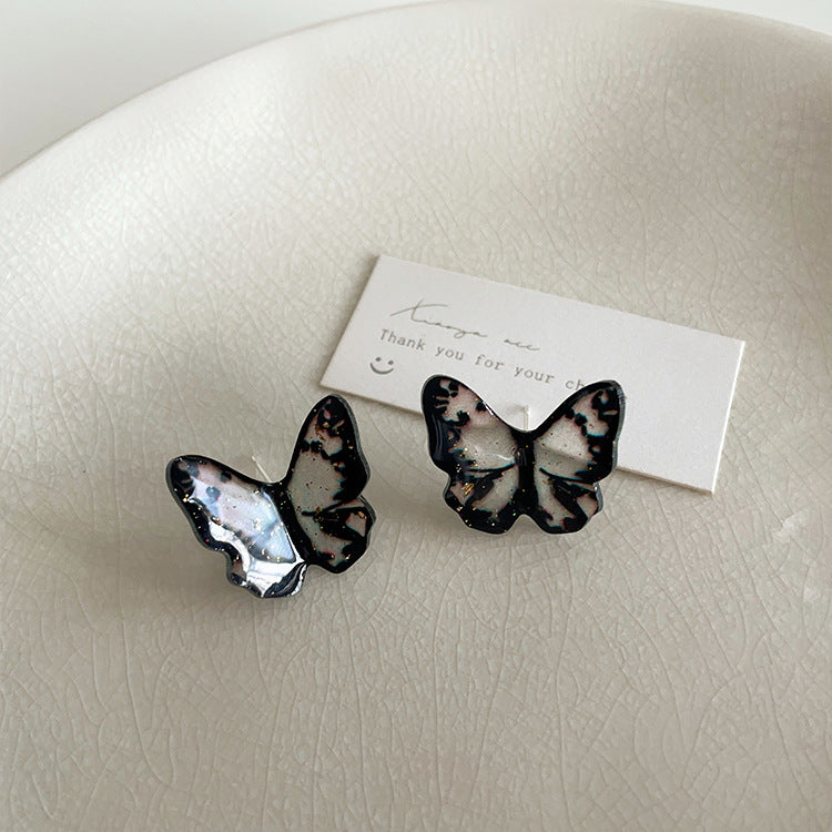 Boucles d'oreilles en acrylique pour femmes, Design papillon, Niche, personnalité rétro