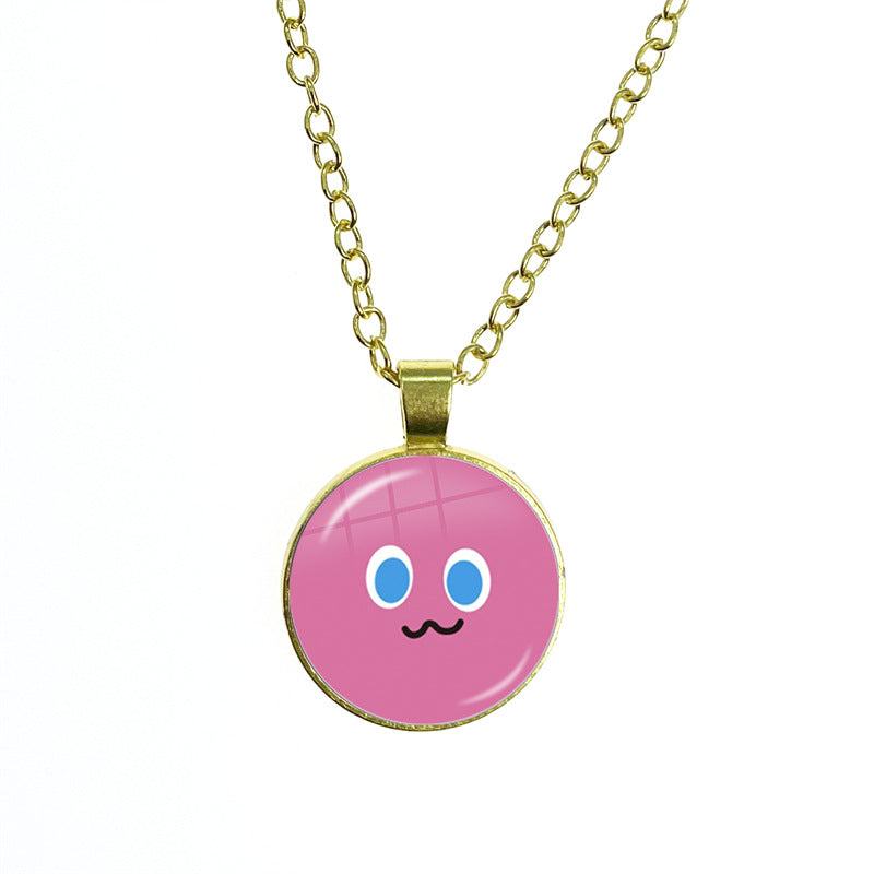May Day Facial Expression Package Balls Time Gem Cabochon Sweater Necklace