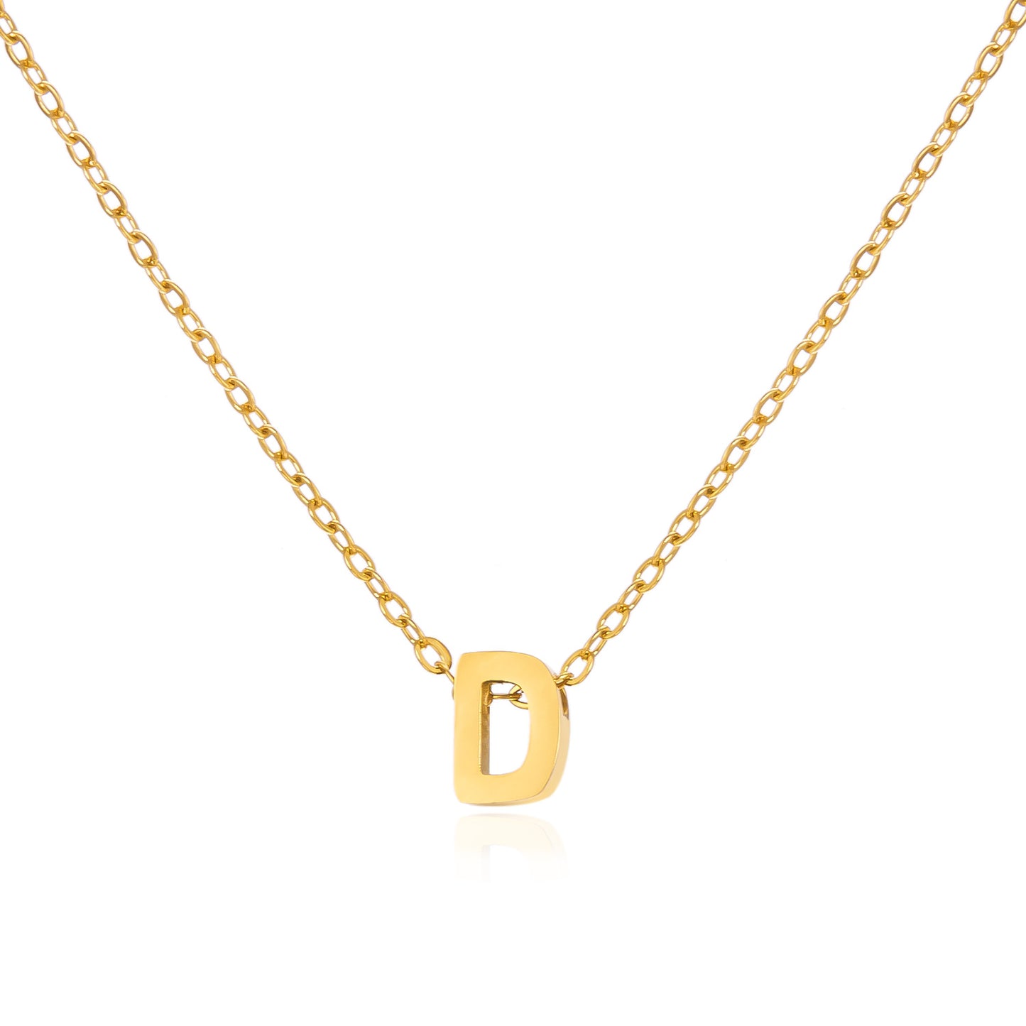 Letter Personalized Simple Stainless Steel Clavicle Pendants