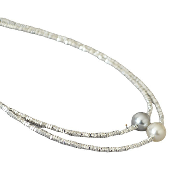 Sier Beaded Simple Short Temperamental Clavicle Necklaces