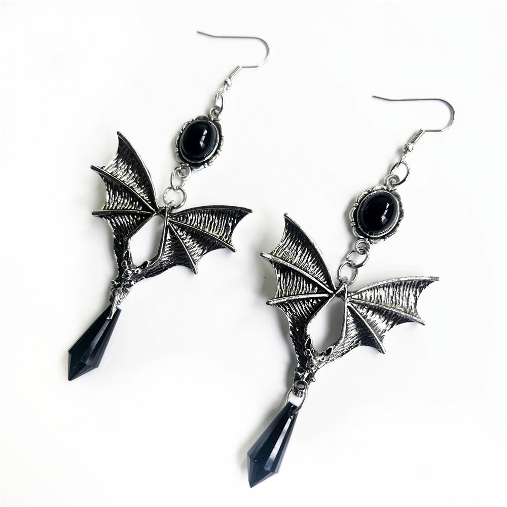 Punk-Stil Schmuck Gothic Fledermaus rote Ohrringe