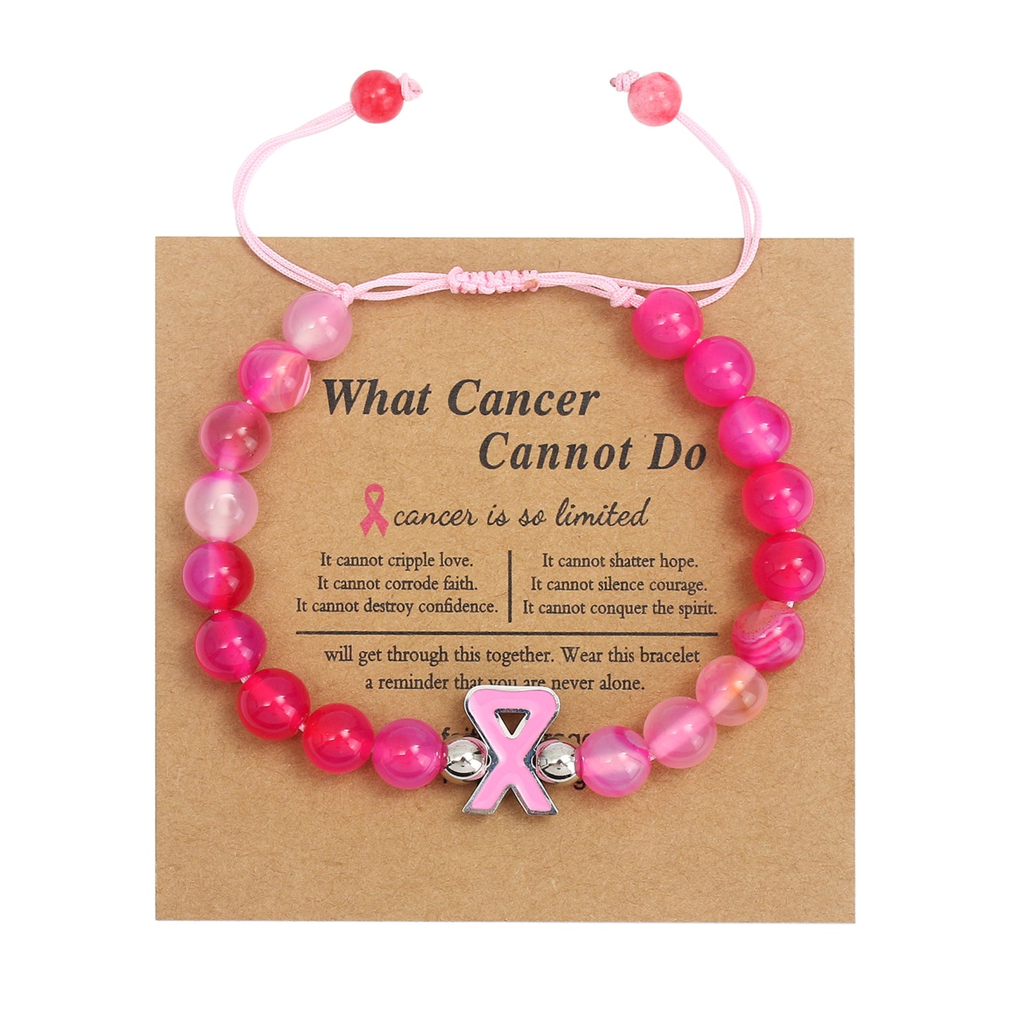 Women's Pink Ribbon Promotional Female Breast Prevention Bracelets