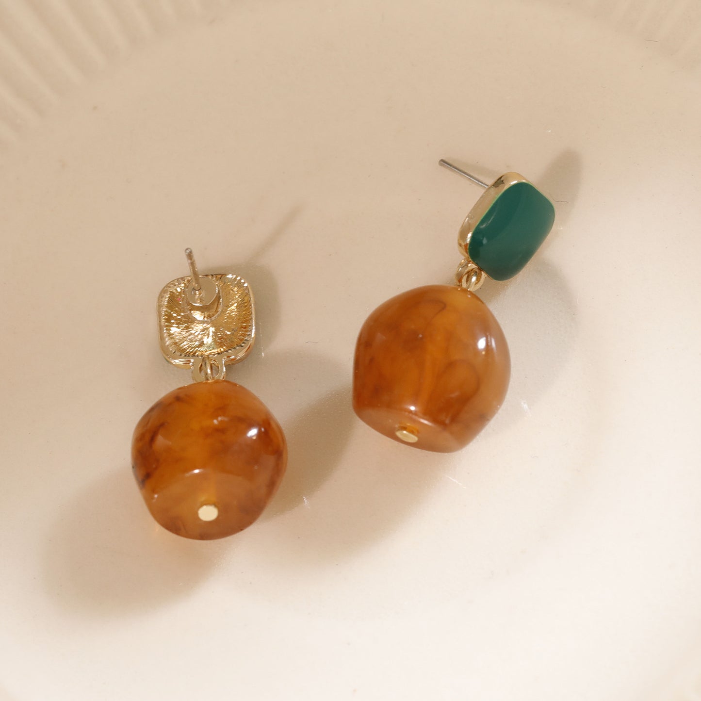 Sier Needle Resin Vintage Niche Design Advanced Ancient Earrings