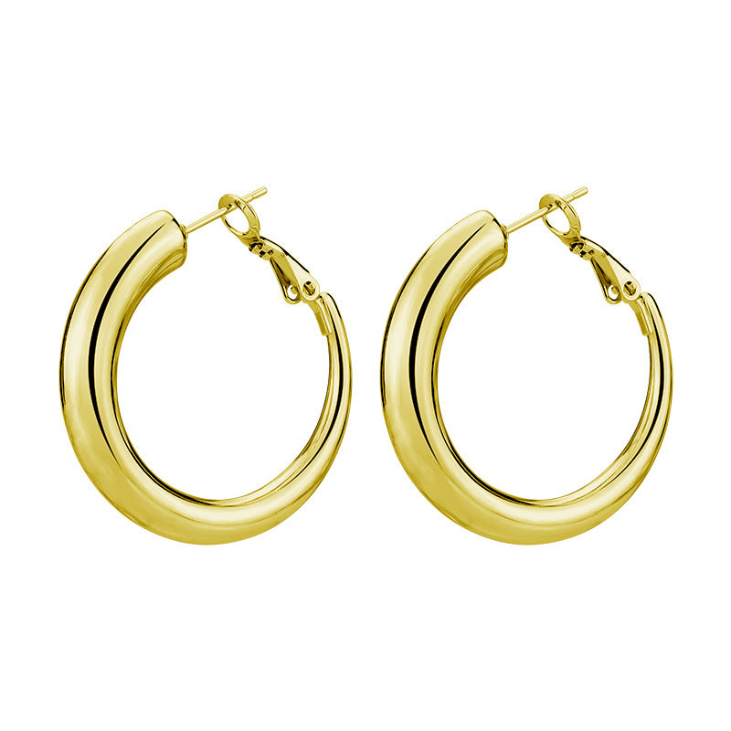Simple Personality Thick Wire Diameter Hollow High Profile Earrings