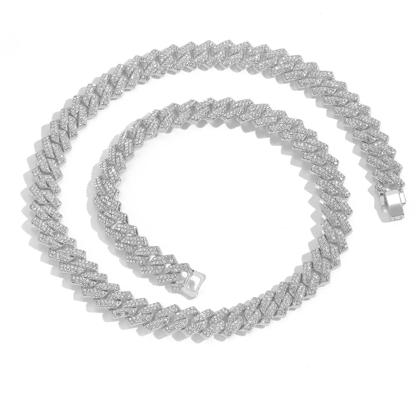 Men's Hop Diamond Cuban Link Chain Bar Necklaces