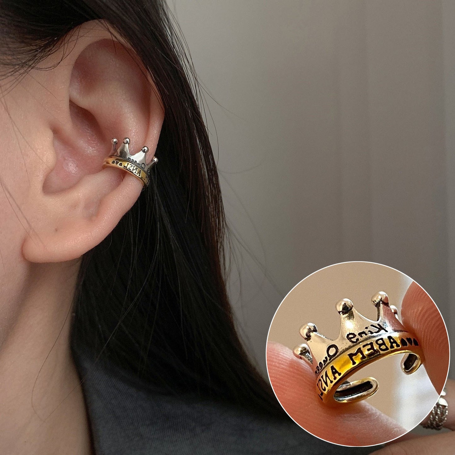 Women's Simple Lines Cross Bone Double Layer Small Sweet Rings