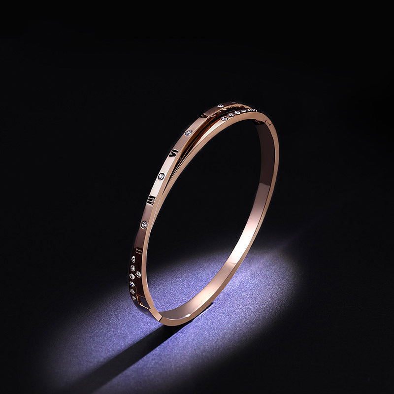 Titanium Steel Fashion Roman Digital Stainless Bracelet