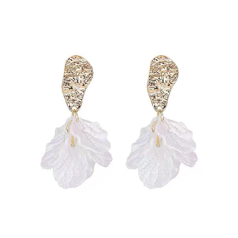 Shell Style Gentle Temperament High Sense Super Fairy White Earrings