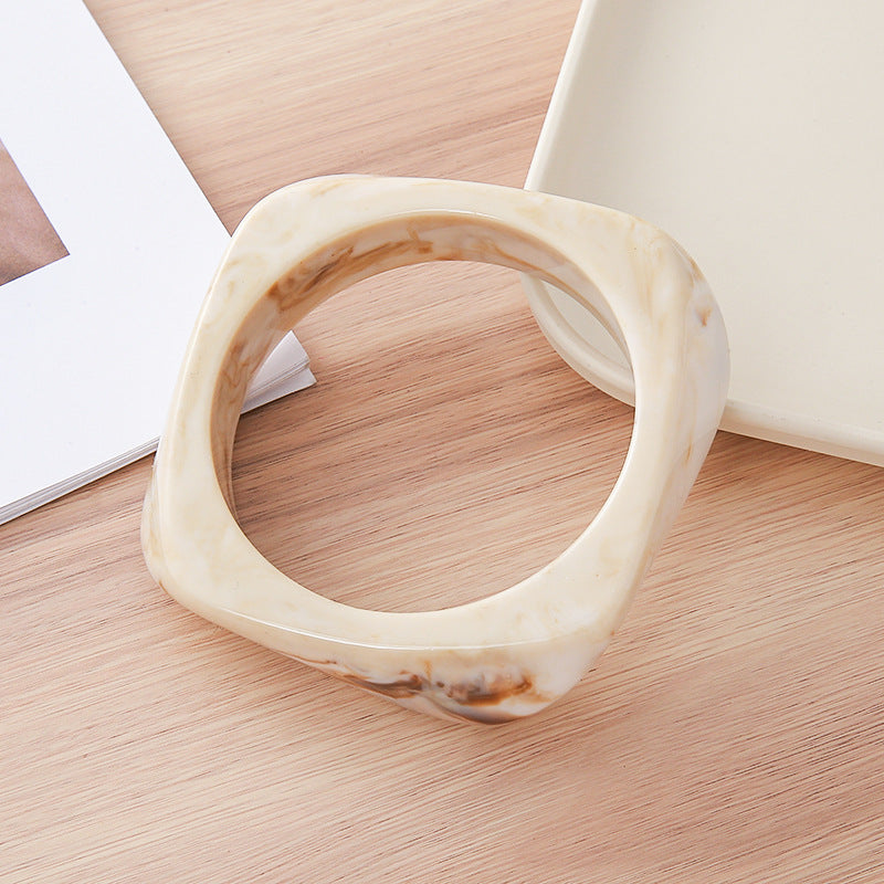 Women's Retro Irregular Blooming Round Wide Surface Bracelets