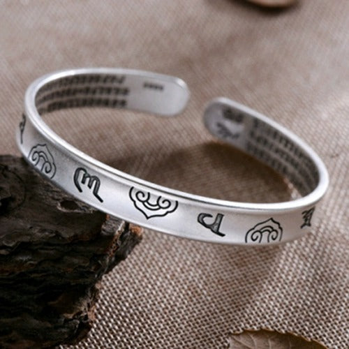 Women's Solid Open-end Polished Imperial Concubine Heart Sutra To Give Mom Bracelets