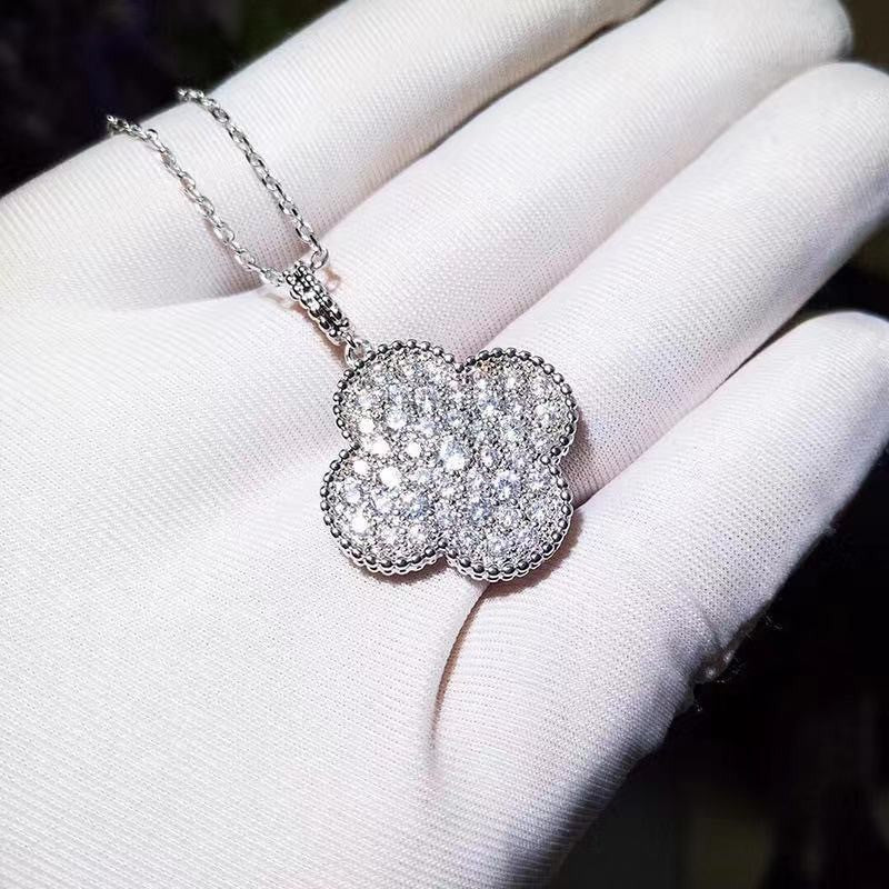 Women's Diamond Four-leaf Clover Classic Fashion Temperament Affordable Luxury Style Four Jewelry Set