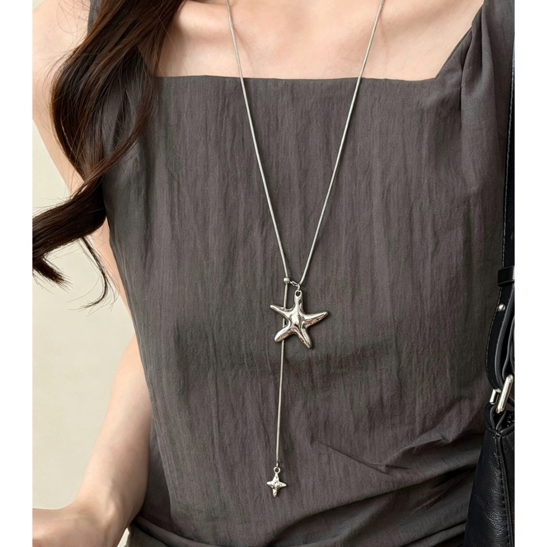Women's Metal Light Luxury High-grade Long Pull-out Stars Tassel Pendants