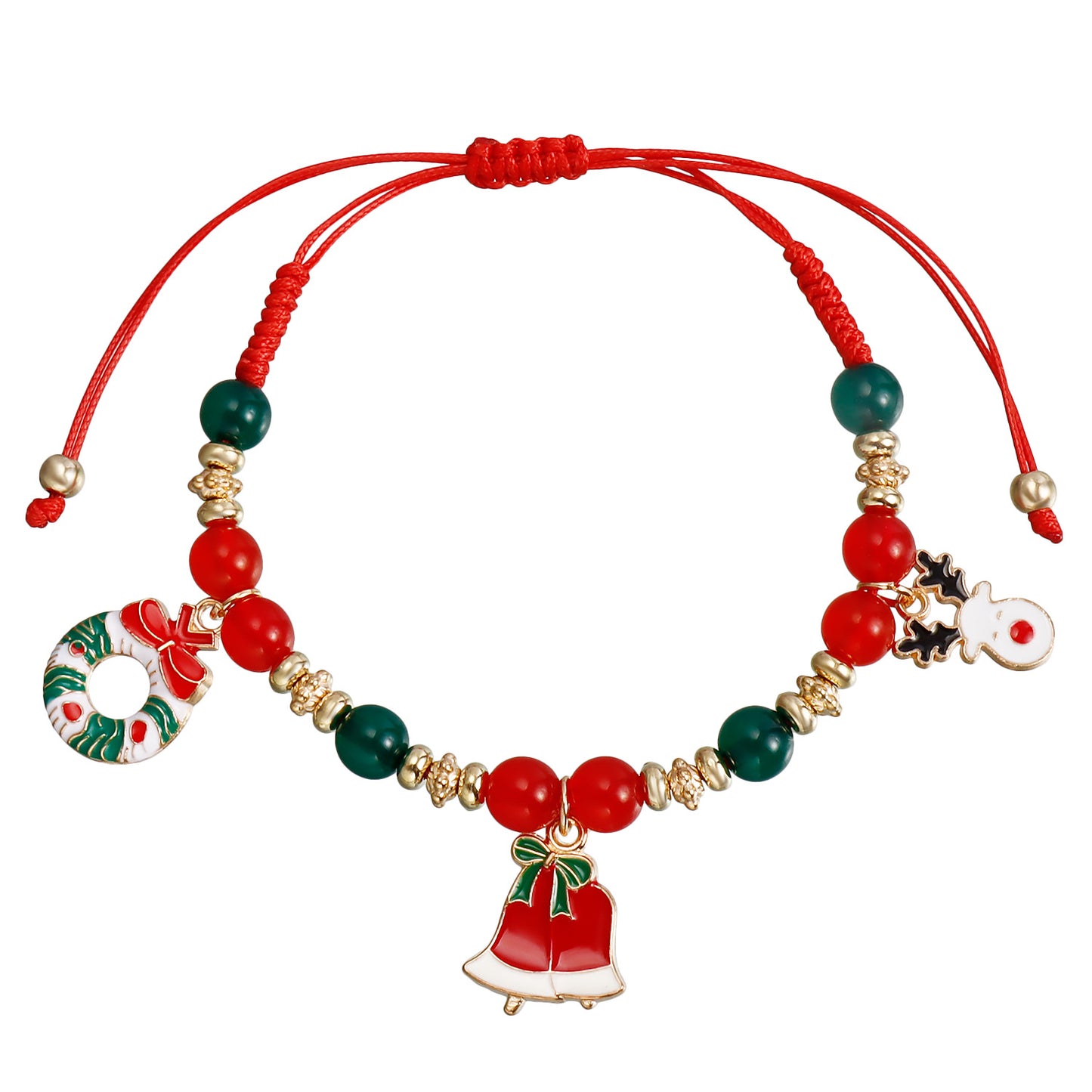 Christmas Ornament Hand-woven Beads Set Snowman Elk Bracelets