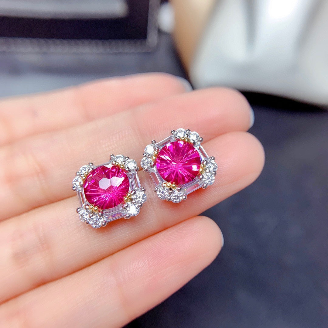 Streaming Drainage Imitation Natural Powder Topaz Eardrops Fireworks Jewelry Set