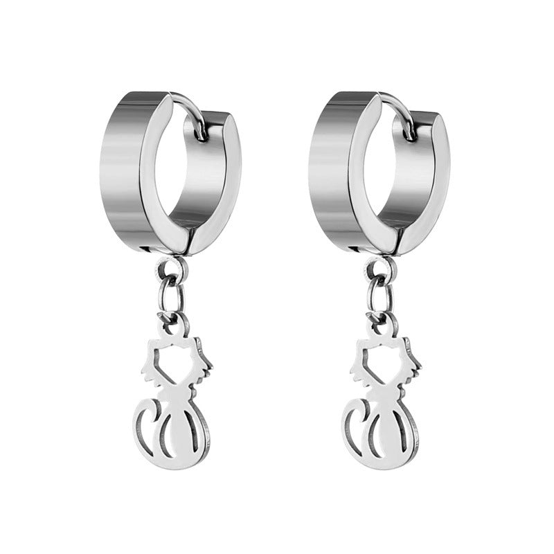 Men's Steel Fashion Trendy High-grade Ear Clip Rings