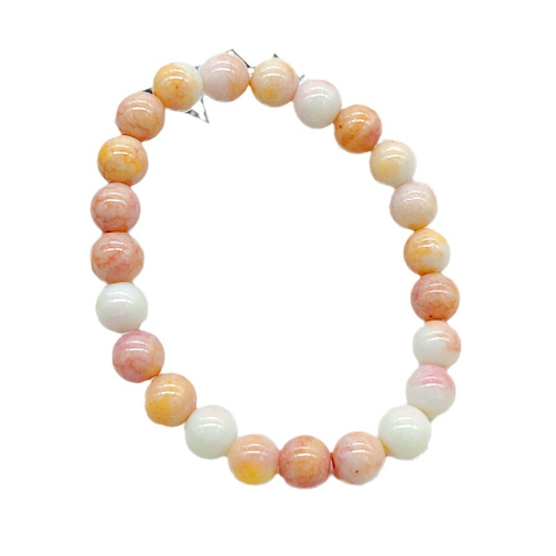 Broken Ice Crack Round Candy Color Bracelets