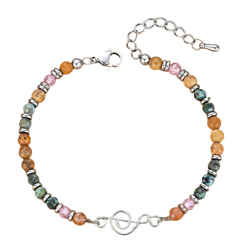 African Turquoise Crystal String Beads Musical Bracelets