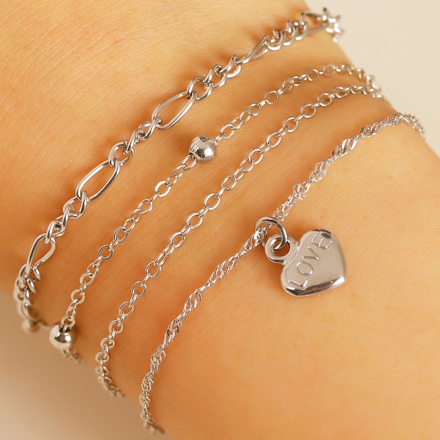 Durable Women's Chain Layered Retro Simple Bracelet