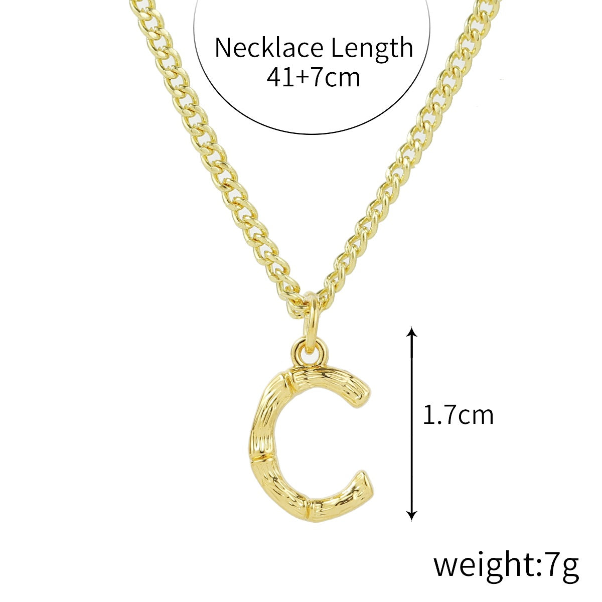 Women's Style Ornament Bamboo Letter Pendant Clavicle Necklaces