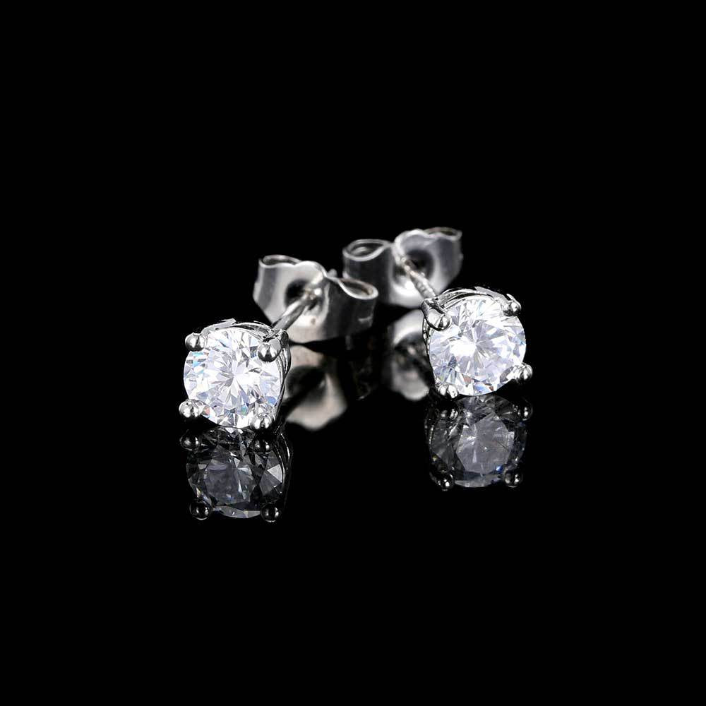 Women's & Men's Hip Hop Zircon Round Fashion Temperament Earrings