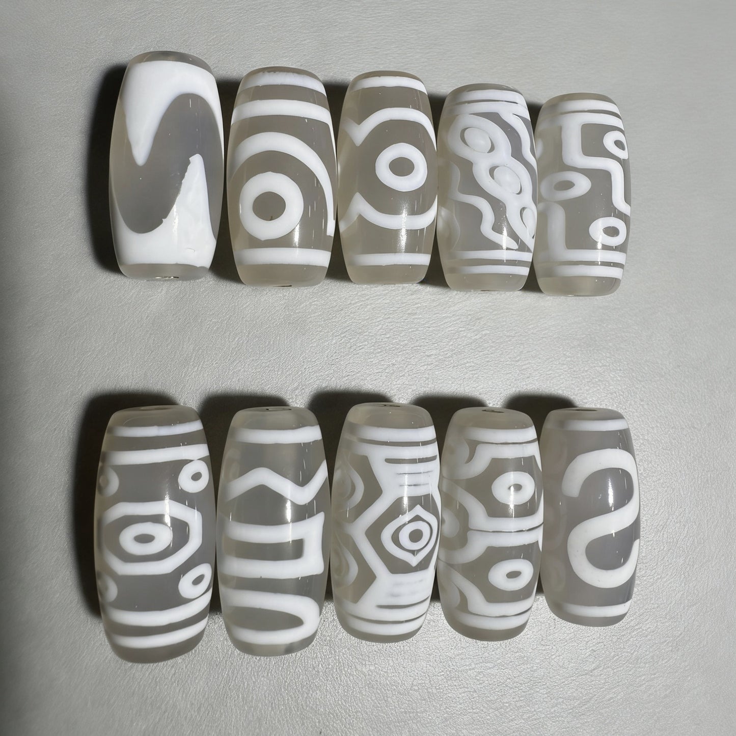 Agate Snowland White Tiger Tooth Multi Totem Bracelet