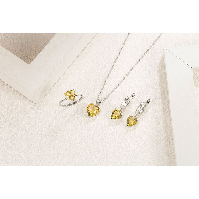 Love Female Personality Creative Open-end Zircon Heart-shaped Pendants