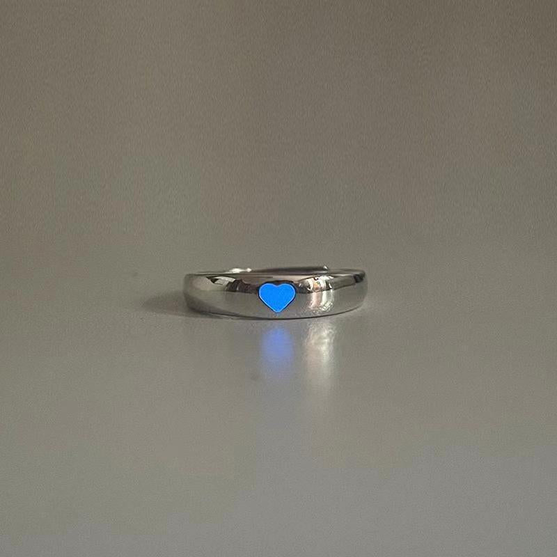 Niche Love Luminous Adjustable Mouth One Pair Of Lovers For Rings