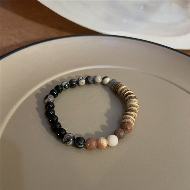 Bracelets naturels classiques en perles de Style chinois pour femmes, couleurs assorties