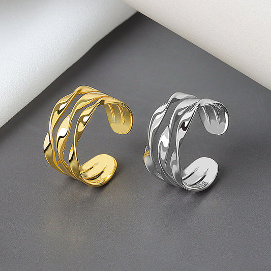 Twisted Open Female Personalized Cold Style Rings